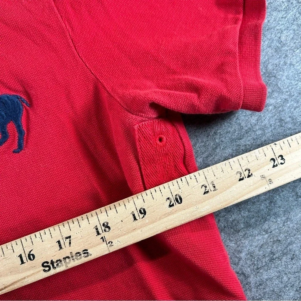Polo by Ralph Lauren Polo Shirt Mens Large Red 3 Big Ponies Y2K Embroidered